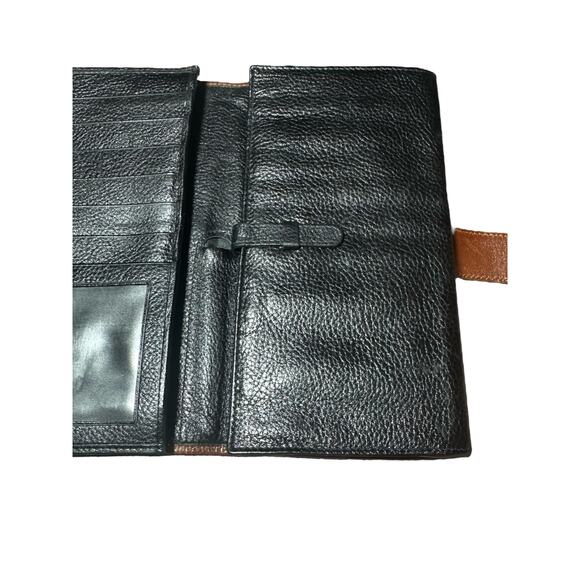 Vintage Bally wallet with multiple card slots black with brown trim Leather rare - Picture 14 of 16